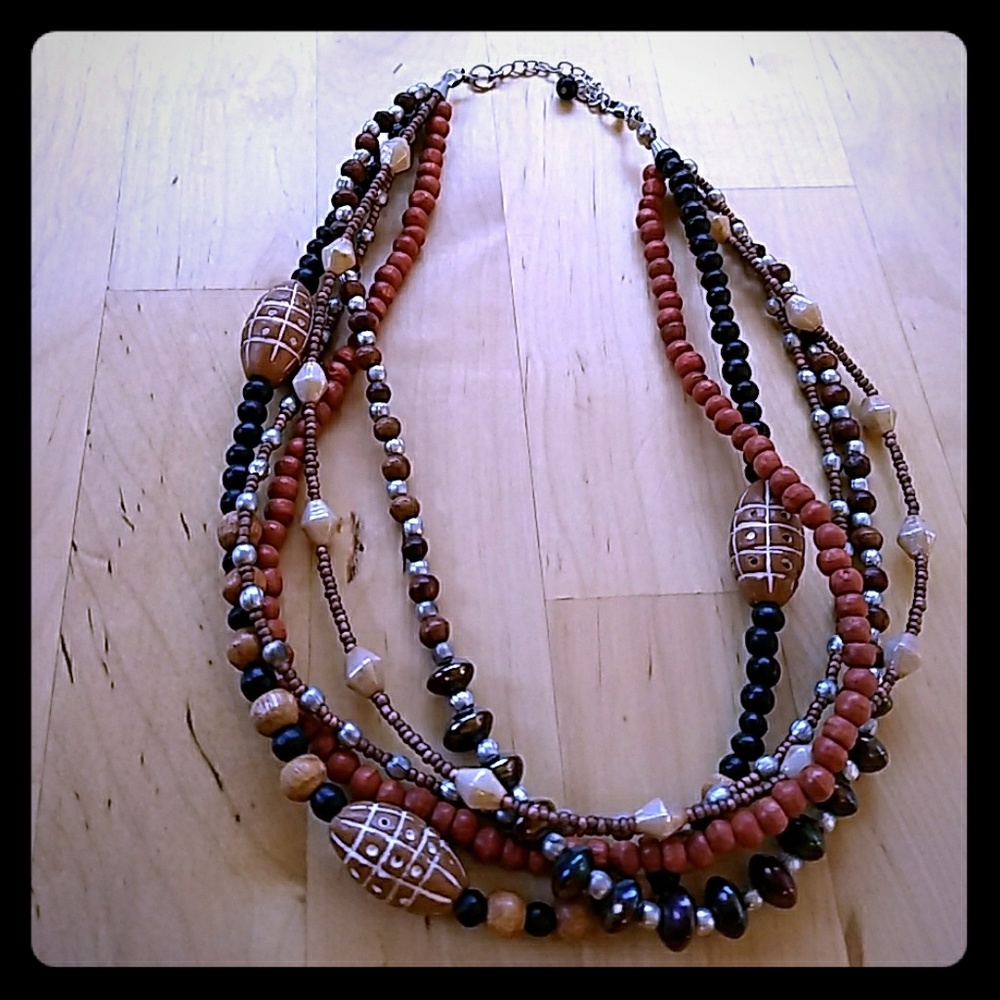 Multi-strand, handmade, SERRV beaded, necklace